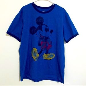 a541-D3-Disney-Size XL Mens Top~Crewneck T Shirt & Blue Color-Outdoor Recreation